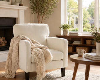 Mid Century Chair Cozy Reading Armchair Lounge Seating for Living Room Bedroom