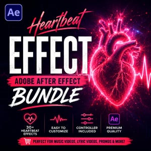 Heartbeat Effect Adobe After Effects Bundle | Heart Pulse Animation Presets | ECG Beat Motion Graphics Pack | Dynamic Heartbeat Video Effect