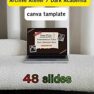 Presentationsmall för Dark Academia Canva | 48 redigerbara bilder | Presentationspresentation för vintageföretag