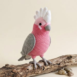 Crochet Pattern Galah Cockatoo Amigurumi, Pink Parrot Plush Toy Tutorial, PDF Digital Download Pattern, Australian Bird Crochet Tutorial
