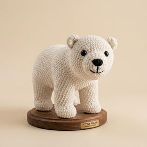 Amigurumi Polar Bear Crochet Pattern PDF, Beginner Friendly Chunky Plush Bear Pattern Cute Standing Polar Bear Toy Tutorial Digital Download