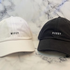Hubby or Wifey Hat | Mr and Mrs Baseball Hat | Honeymoon Hat | Honeymoon Gift | Newlywed Gift | Wedding Gift | Wedding Shower Gift