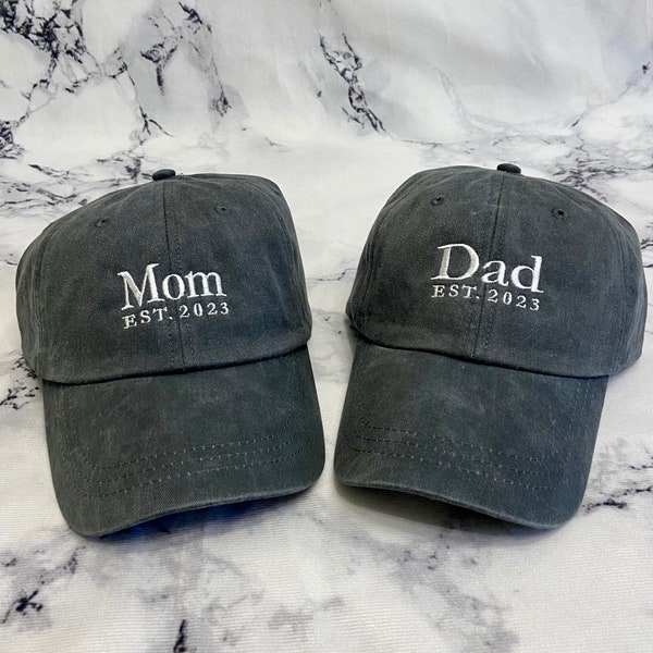 Mom Dad Established Year | Grandpa Cap With Date | Dad Hat | Vintage Baseball Hat | Daddy Est Year |  Gift For New Dad |  Father's Day Gift