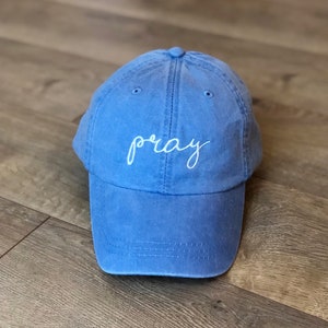 Embroidered Custom Religious Hat with leather strap and brass buckle | Pray Hat | Agape Hat | God is Greater Hat | I Love Jesus Hat