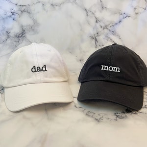 Mom and Dad Hats | Pregnancy Announcement Hat | Gender Reveal Hats | Mom and Dad Baseball Caps | New Mom Hat | New Dad Hat | New Mom Gift