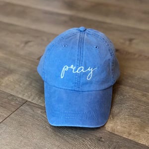 Embroidered Custom Religious Hat with leather strap and brass buckle | Pray Hat | Agape Hat | God is Greater Hat | I Love Jesus Hat