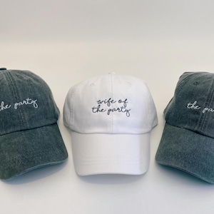 Wife of the Party | Bachelorette Hats | Bridesmaid Hat | Monogram Ball Cap | Monogrammed Hat | Monogram Cap | Monogram Hat | Monogrammed Cap