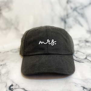 Mrs Hat with Leather Strap and Brass Buckle | Mr and Mrs Hat | Bride Gift | Bridal Shower Gift | Honeymoon | Wifey Hat | Wedding Gift