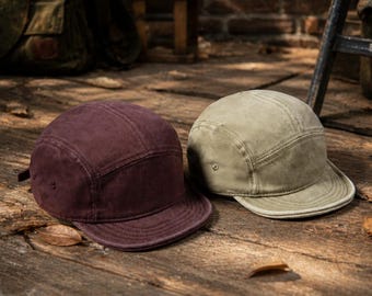 Vintage Washed 5 Panel Cap, Cotton Camper Hat, Retro Streetwear Cap, Adjustable Unisex Outdoor Hat, Casual Minimalist Baseball Cap