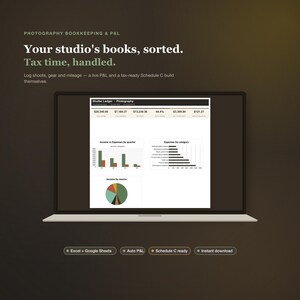 Bokforing Kalkylark for Fotograf, Resultatrakning Mall Foto, Google Sheets Excel, Schedule C, Inkomst Utgift Sparning