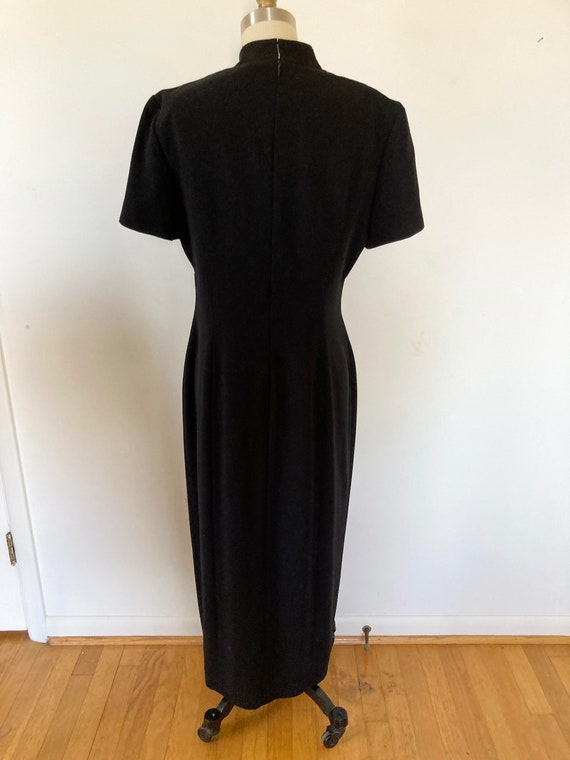 vintage 1990s liz claiborne black dress / long bl… - image 4