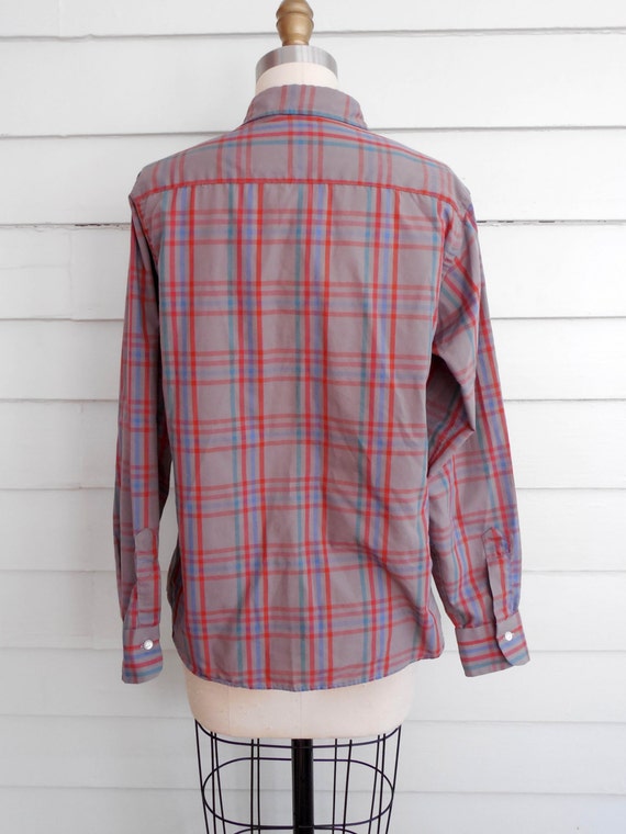 1970s cotton plaid shirt / Small Medium Large vin… - image 5