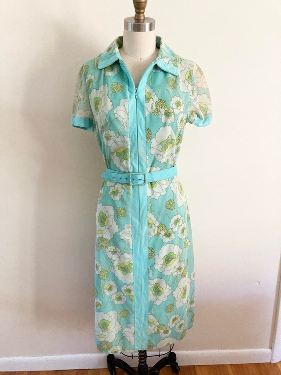 vintage 1960s floral print dress / small to mediu… - image 3
