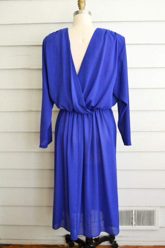 ON SALE! 1980s bright purple-blue formal dress wi… - image 5