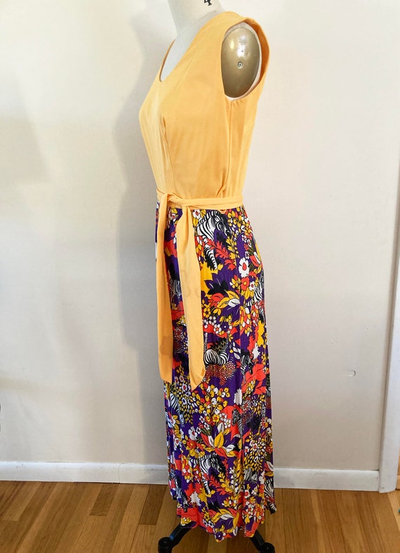 vintage 1970s maxi dress with zebra pattern / sma… - image 6