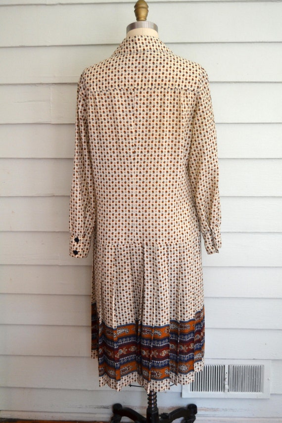 Vintage 1960s 1970s shirt dress / Medium Large vi… - image 5