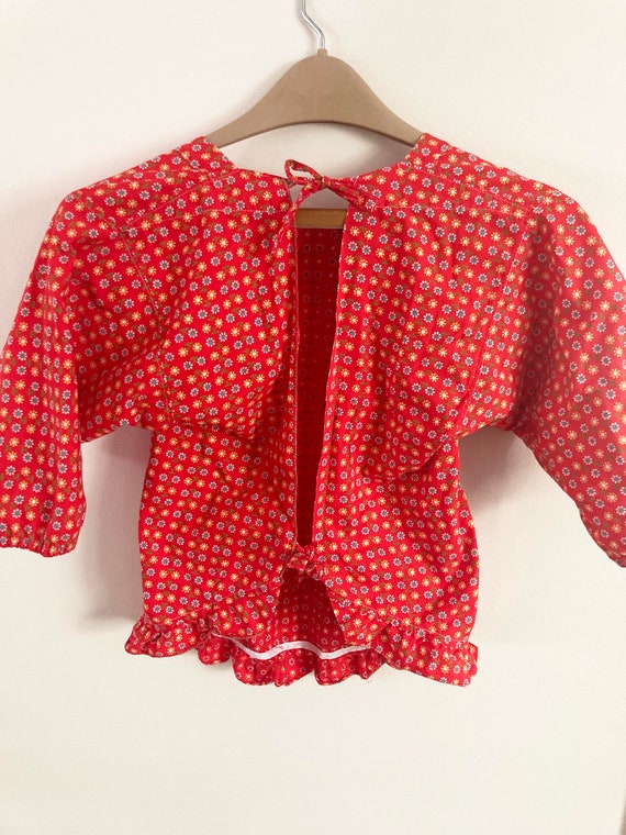 vintage 1970s baby girl blouse / 2T 3T floral tun… - image 5