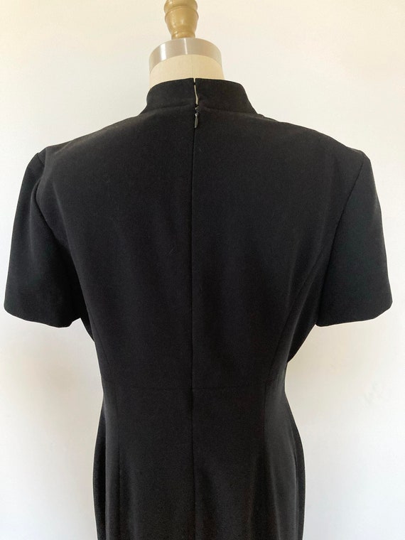 vintage 1990s liz claiborne black dress / long bl… - image 6