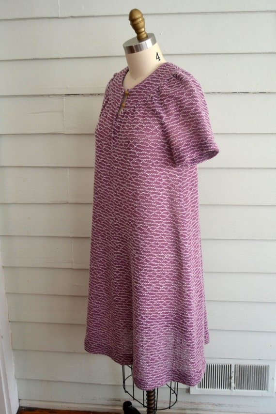 vintage 1960s or 1970s knit dress / vintage purpl… - image 4