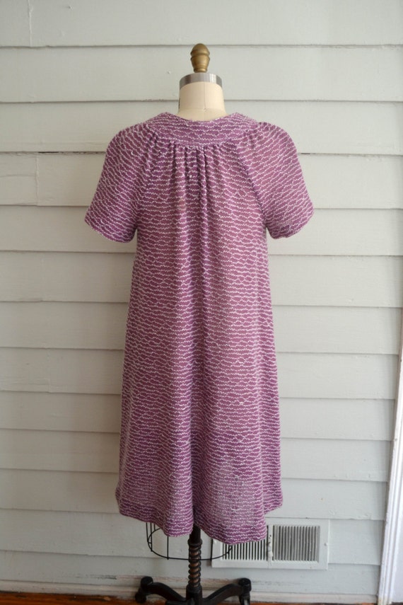 vintage 1960s or 1970s knit dress / vintage purpl… - image 5