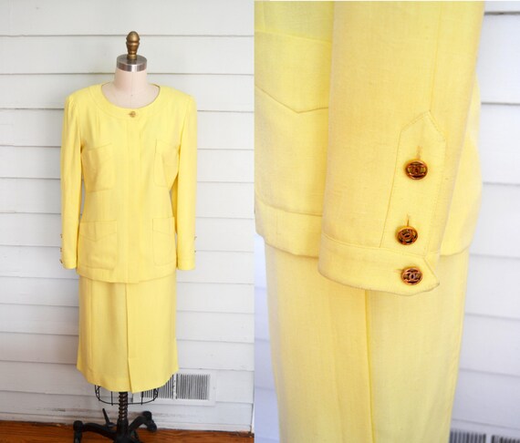 chanel yellow dress