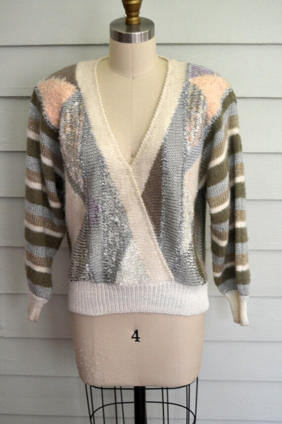 Vintage Mohair Shorts Fuzzy Brown Knitwear 1980s Small Medium