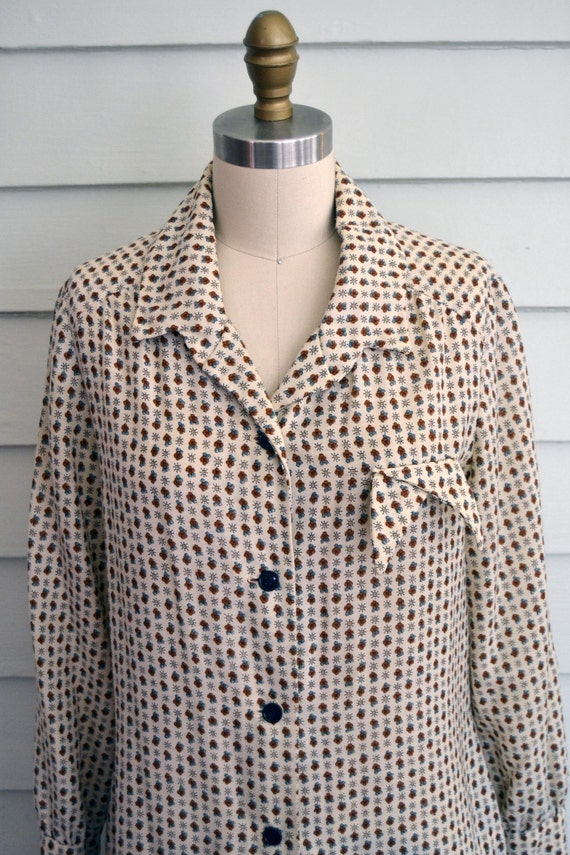 Vintage 1960s 1970s shirt dress / Medium Large vi… - image 3