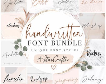 Pacote de fontes manuscritas em SVG | Coleção de fontes cursivas | Fontes elegantes para assinatura | Pacote de fontes para casamento | Pacote de tipos de letra para caligrafia