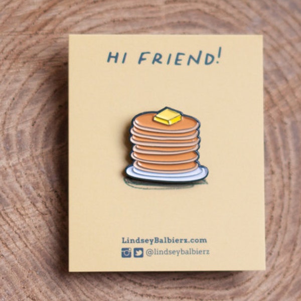 Pancake Stack Enamel Pin / Pancake Enamel Pin - Illustrated