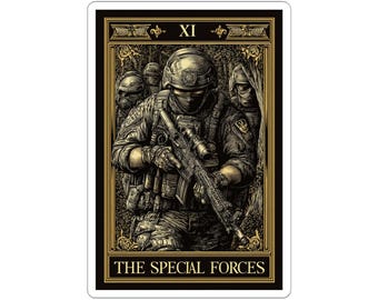 Klistermärke med tarotkort från specialstyrkor | Taktisk vinyldekal (vattentät)