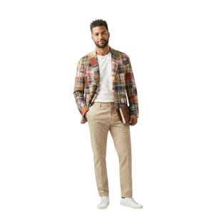 Patchwork Plaid Flannel Shirt for Men Women, Vintage Checkered Button Up Shirt, Oversized Grunge Flannel Jacket, Rustic Plaid Top