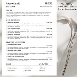 CV-mall för dataanalytiker | ATS-vänligt Canva-CV (nedladdning direkt)