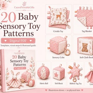 Baby Sewing Patterns PDF Bundle: 20 Sensory Toys, Soft Blocks & Cloth Books