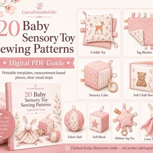 Baby Sewing Patterns PDF Bundle: 20 Sensory Toys, Soft Blocks & Cloth Books