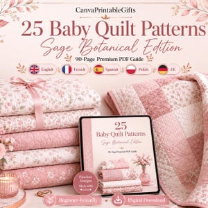 25 Babyquilt Anleitungen PDF, Babydecke nähen, Patchwork für Anfänger, Kinderwagendecke, Krabbeldecke, Quilt Nähanleitung