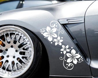 Colorful Flower Vinyl Car Stickers Waterproof Door Window Decals Auto Exterior Decor Accessory
