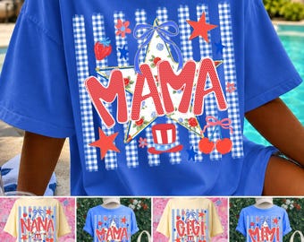 Preppy Mama Bow PNG-bundel, Coquette Patriotic png, Grandma Nana Gigi Mimi VS, Cottagecore 4 juli, Amerika 250 Stars Stripes, Freedom