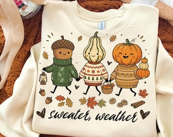 Trui weer png, pompoentrui ontwerp, schattige herfstsublimatie, gezellige herfstshirt grafisch, herfstseizoen digitale download