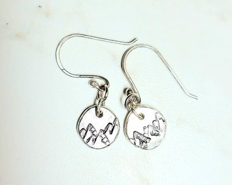 Ocean-Mountain Stamped Earrings