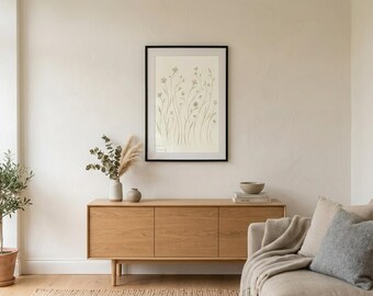 Botanical Wall Art Print | Wildflower Meadow Poster | Printable Wall Art | Living Room Bedroom Decor