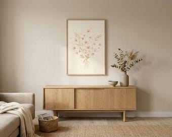 Botanical Wall Art Print | Wildflower Bouquet Poster | Printable Wall Art | Living Room and Bedroom Decor