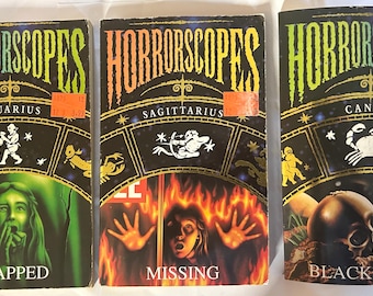 1995 Horrorscopes Sagittarius Missing , Cancer Black Death & Aquarius Trapped Books by Maria Palmer aka Theresa Breslin 2nd print