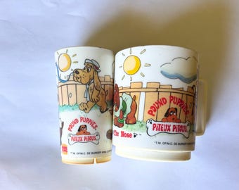 1986 Pound Puppies Cups Collectible Drinkware from Burger King