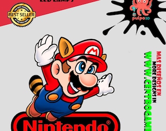 LED light display lamp for decorating a gamer's room, retro gaming, nostalgic Nintendo Super Mario Bros lamp