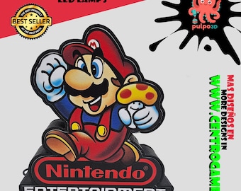 Lampe LED décorative pour chambre de gamer, style rétro gaming, lampe nostalgique Nintendo Super Mario Bros