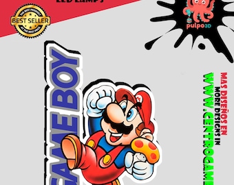 LED light display lamp for decorating a gamer's room, retro gaming, nostalgic Nintendo Super Mario Bros lamp