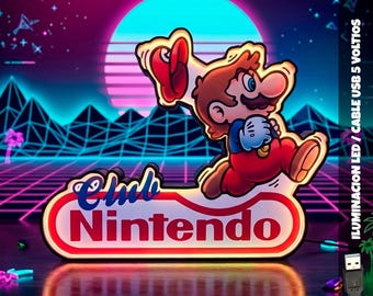LED light display lamp for decorating a gamer's room, retro gaming, nostalgic Nintendo Super Mario Bros lamp