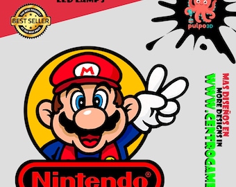 LED light display lamp for decorating a gamer's room, retro gaming, nostalgic Nintendo Super Mario Bros lamp