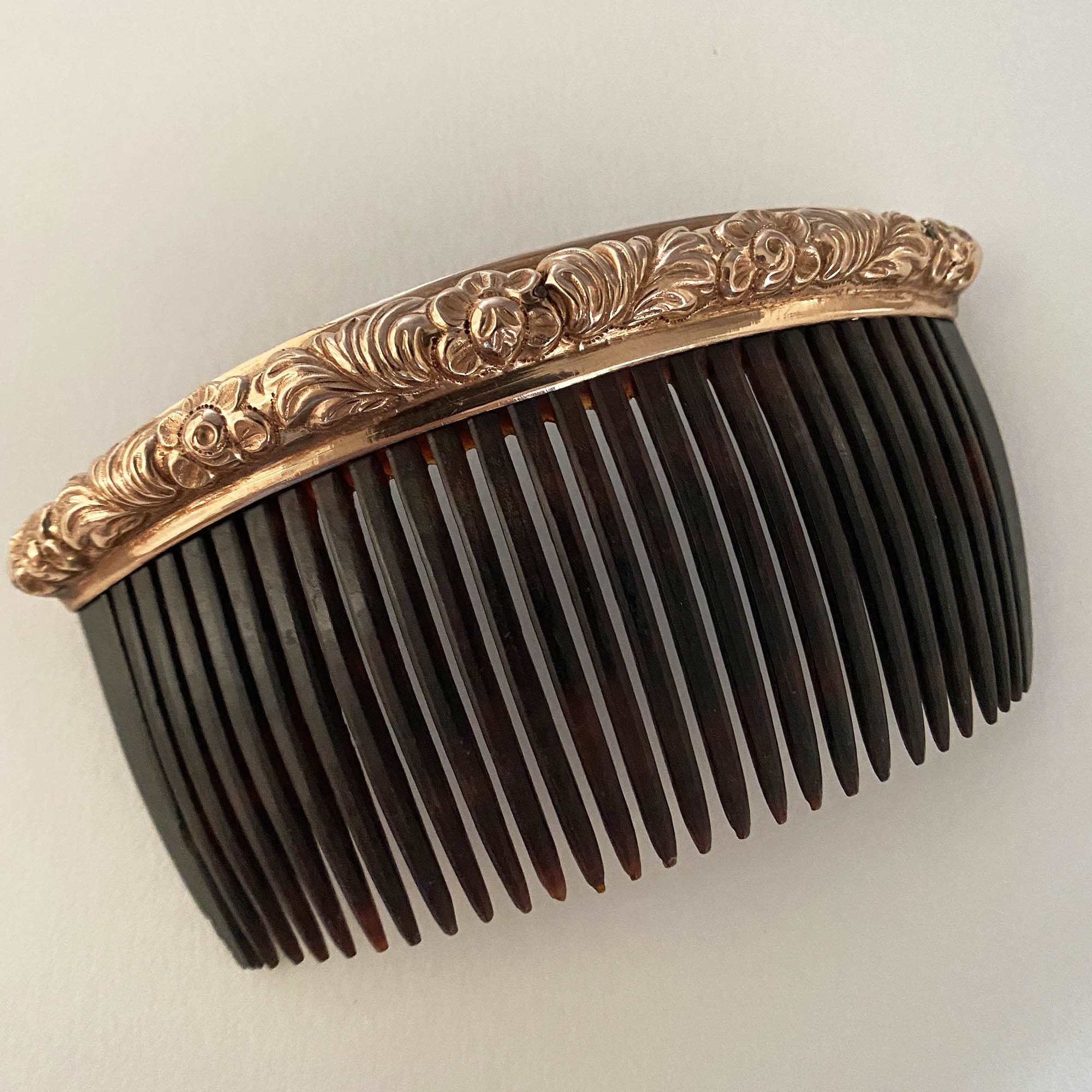 Big Antique 10K Rose Gold Repousse Payneta From the 