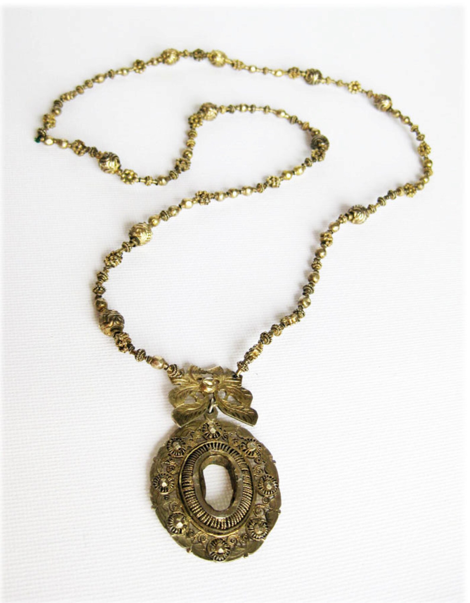Antique Tambourine Necklace from the Philippines Etsy